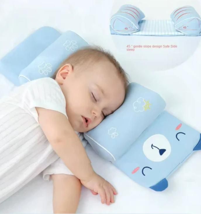 Ergonomic Baby Head Shaping Pillow โ Soft & Safe Neck Support Cushion ๐ถ