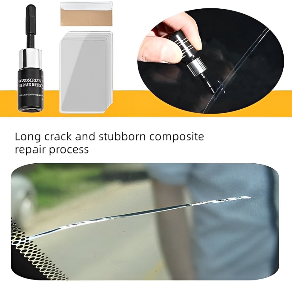 Glass Repair Kit (Pack of 2) | Car Windshield Crack Fixing Glue | DIY Auto Glass Chip Repair Solution
