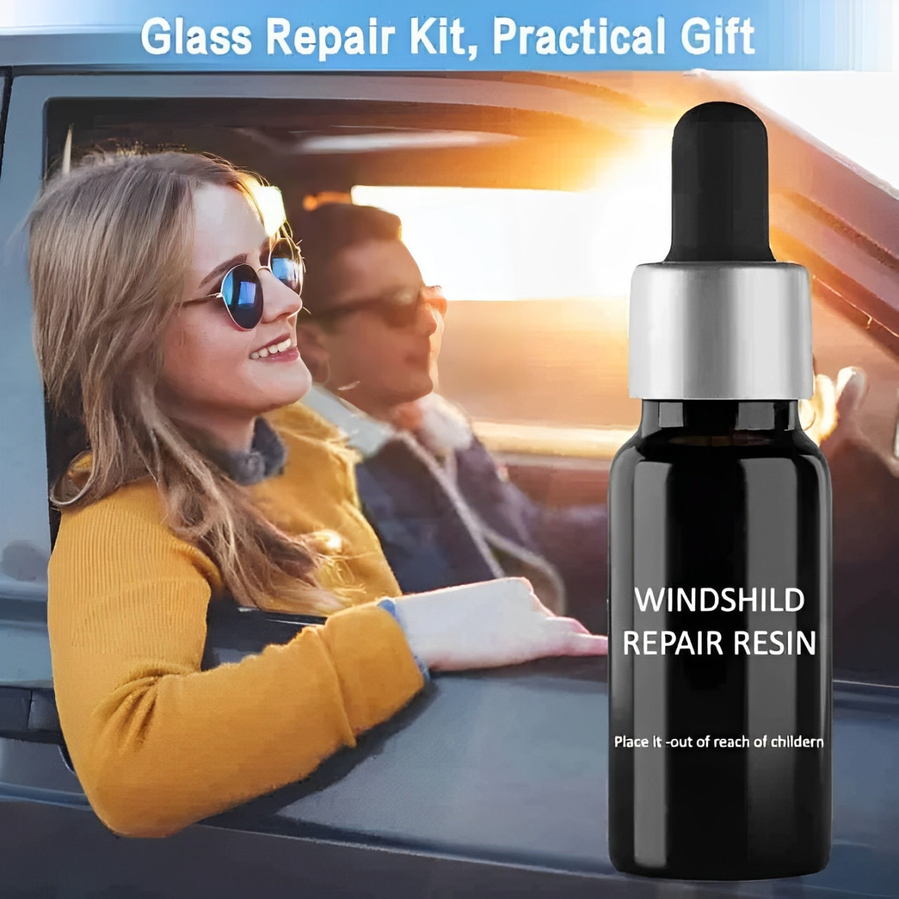 Glass Repair Kit (Pack of 2) | Car Windshield Crack Fixing Glue | DIY Auto Glass Chip Repair Solution