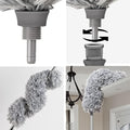Upgraded Long Handle Microfiber Feather Ceiling Duster for Dust Cleaning Extendable Pole 30-100 Inch for Cleaning High Cobweb Stick High Ceiling Fan - Stainless Steel,Grey GenzVybs