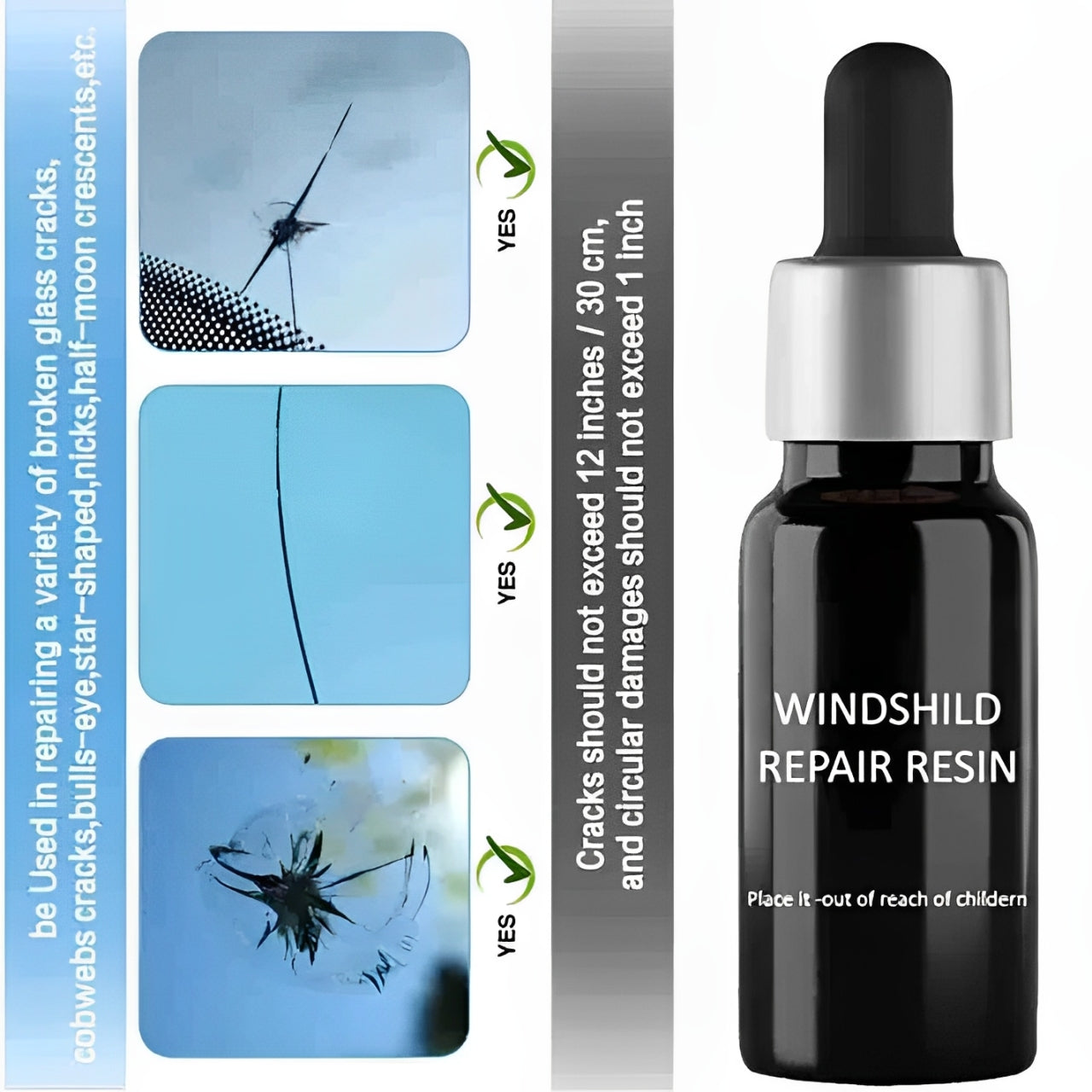Glass Repair Kit (Pack of 2) | Car Windshield Crack Fixing Glue | DIY Auto Glass Chip Repair Solution