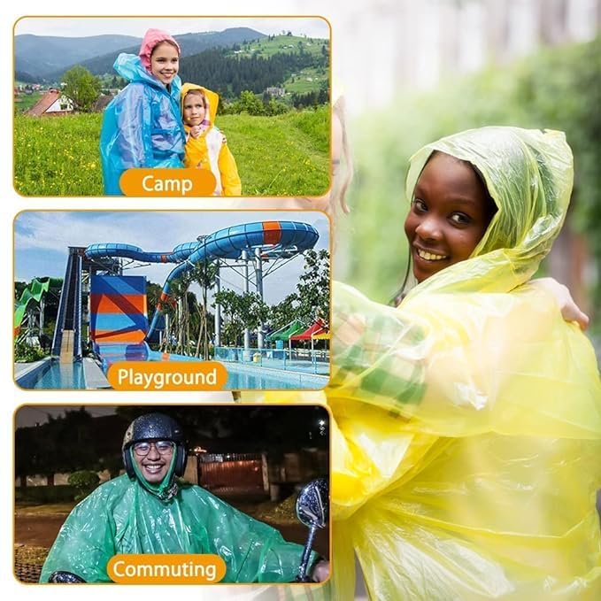 Portable Disposable Emergency Raincoats Waterproof Rain Poncho in A Ball for Traveling Camping Outdoor Pack of Five GenzVybs
