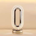 Oval Crystal Table Lamp Touch Control LED Light with 3 Levels Brightness Rechargeable Lamp Room Decor Night Light for Bedroom, Living, Home Office, Desk Decorations, Gift GenzVybs