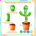 Storio Rechargeable Toys Talking Cactus Baby Toys for Kids Dancing Cactus Toys Can Sing Wriggle & Singing Recording Repeat What You Say Funny Education Toys for Children Playing Home Decor for Kids GenzVybs