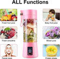 6 Blade Usb Juicer Bottle-Portable Machine Electric Usb Juice Maker Bottle Blender Grinder Mixer, Rechargeable Shake Fruit & Vegetable Juicer Mixer Multicolor 1 Set GenzVybs